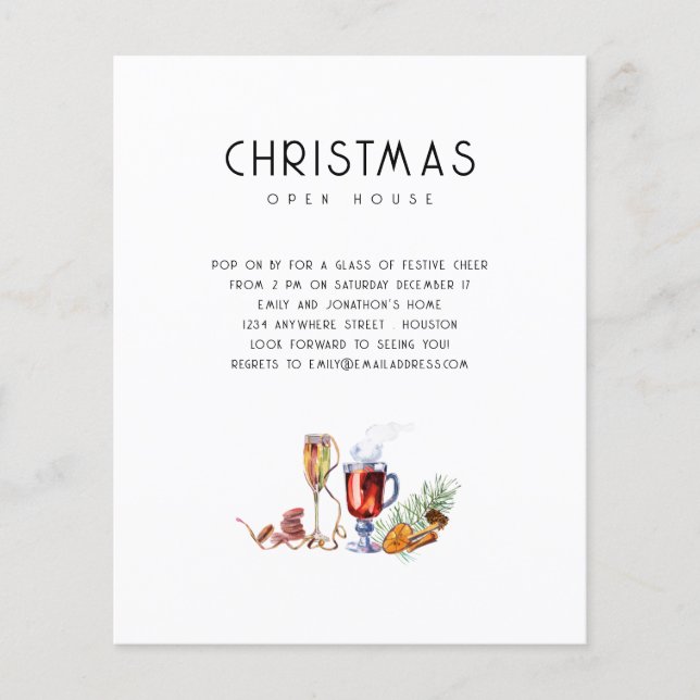 PAPER Christmas Open House Drinks Invite (Front)