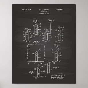 Paper Clip 1933 Patent Art - Chalkboard Poster