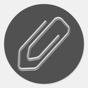 Paper Clip Classic Round Sticker
