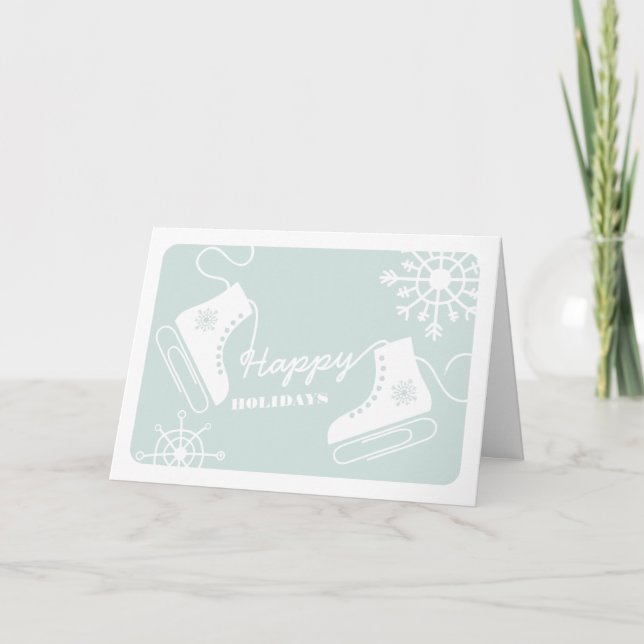 Paper Clip Ice Skates Corporate Christmas Card (Front)