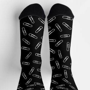 Paper Clips on Black Socks
