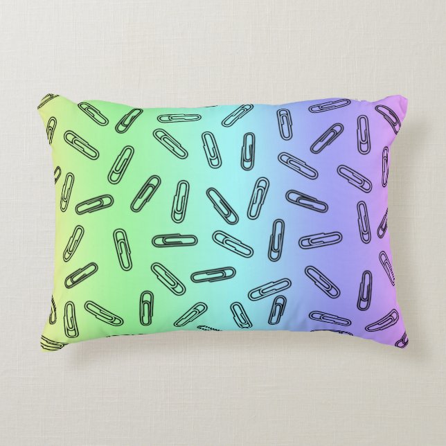 Paper Clips Over Rainbow Decorative Cushion (Front)