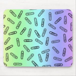 Paper Clips Over Rainbow Mouse Pad