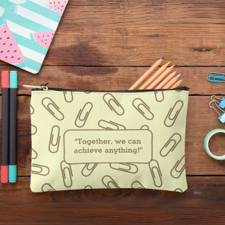 Paper clips pattern personalised Pencil case/bag Accessory Pouch