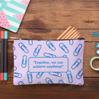 Paper clips pattern personalised Pencil case/bag