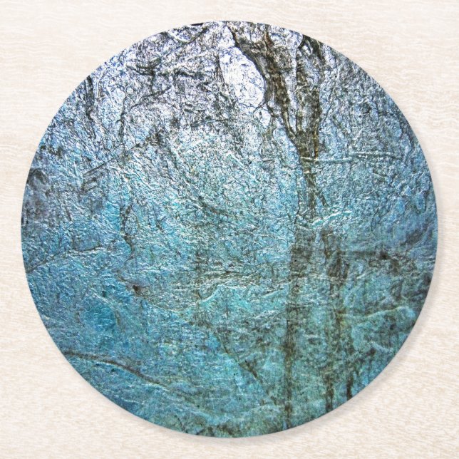 Paper Coaster,Abstract blue decorative coaster (Front)