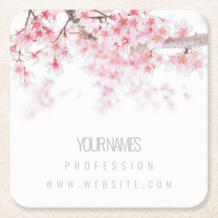 PAPER COASTER BUSINESS CARD : CHERRY BLOSSOM