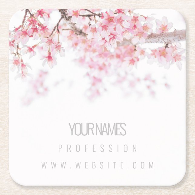 PAPER COASTER BUSINESS CARD : CHERRY BLOSSOM (Front)
