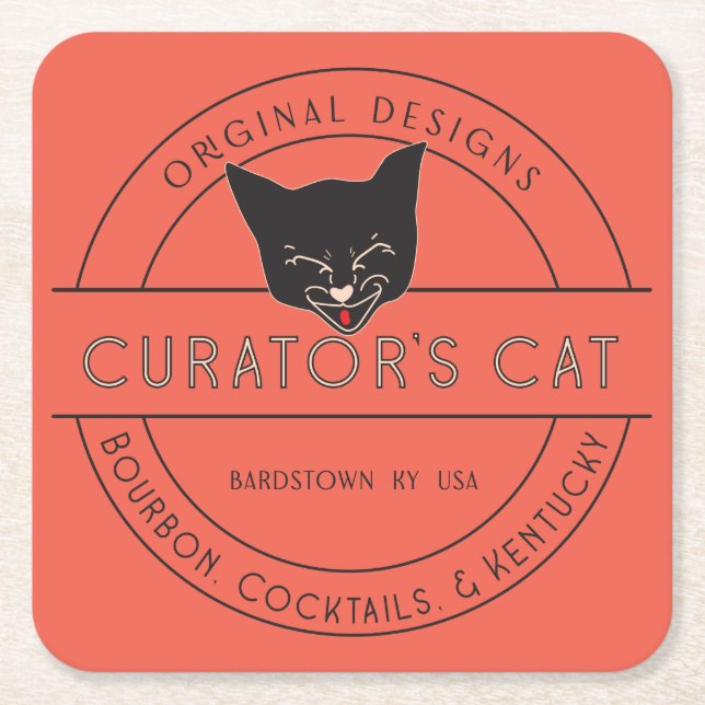 Paper Coaster - Curator's Cat Logo (Front)