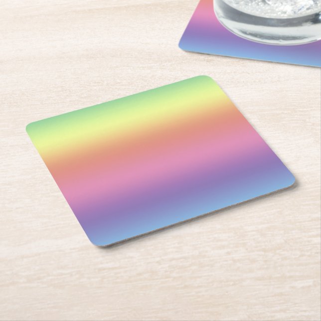 Paper Coaster - Rainbow Stripes (Angled)