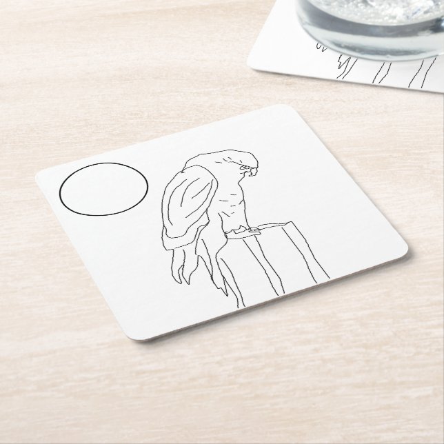 Paper Coaster Set - Falcon to Colour (Angled)