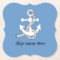 Paper Coaster - Ship's anchor and name, blue