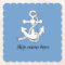 Paper Coaster - Ship's anchor and name, blue