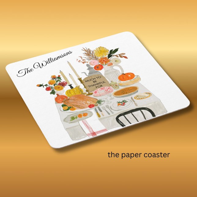 PAPER COASTER THANKSGIVING TABLE PERSONALIZED  (Creator Uploaded)