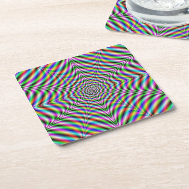 Paper Coaster  Twelve Pointed Psychedelic Web (Angled)