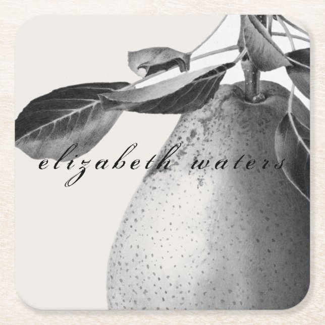 PAPER COASTER : "VINTAGE PEAR" : CUSTOMISABLE (Front)