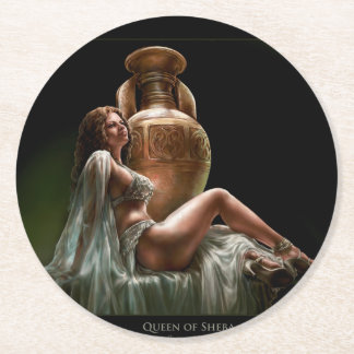 Paper Coaster w/Queen of Sheba by Lindsay Archer
