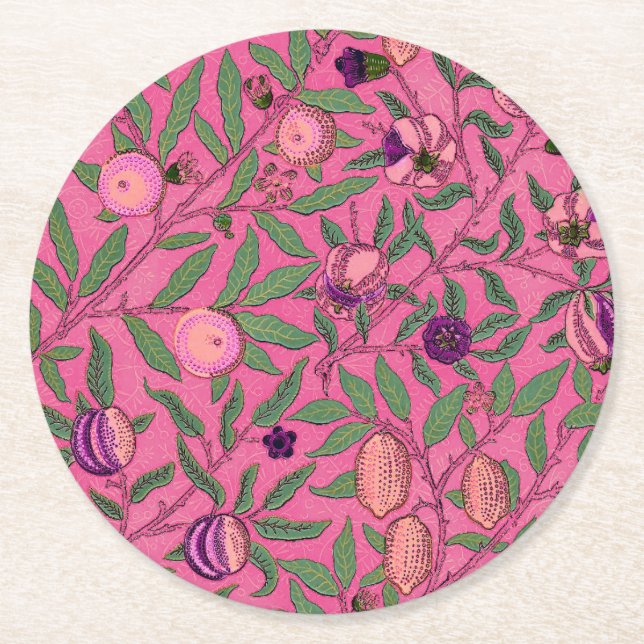 PAPER COASTER : WILLIAM MORRIS :  POMEGRANATES  (Front)