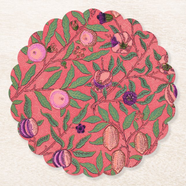 PAPER COASTER : WILLIAM MORRIS : POMEGRANATES (Front)