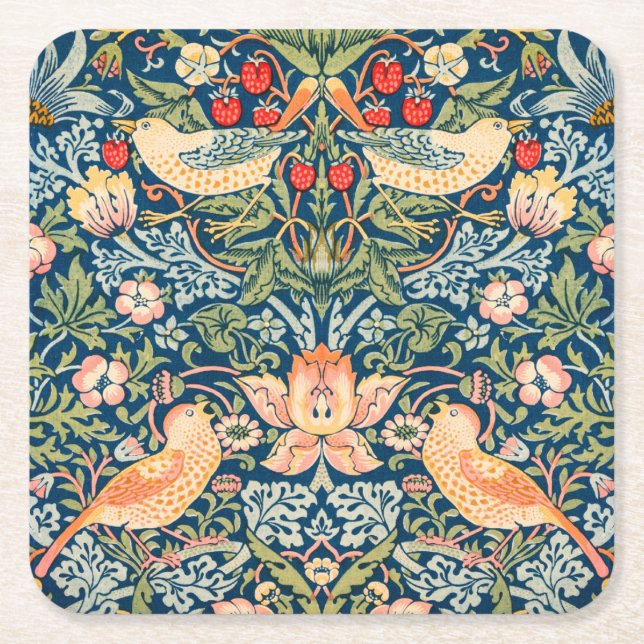 PAPER COASTER : WILLIAM MORRIS :STRAWBERRY THIEVES (Front)