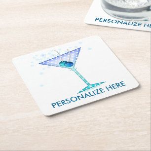 PAPER COASTERS - BLUE MARTINI
