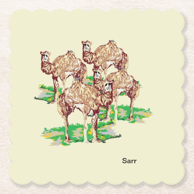 Paper Coasters : Camels (Front)