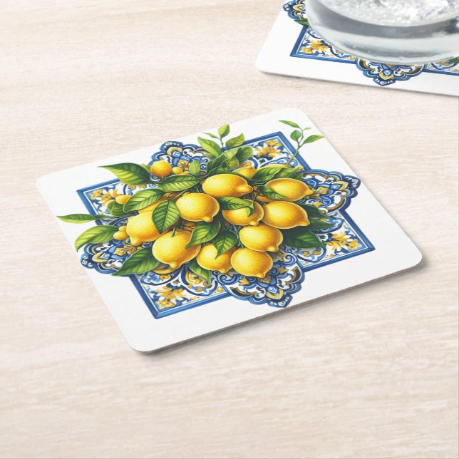 Paper Coasters Set-Lemons (Angled)