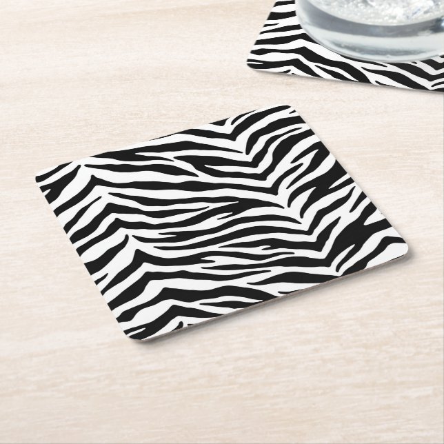 Paper Coasters Set-Zebra Print (Angled)