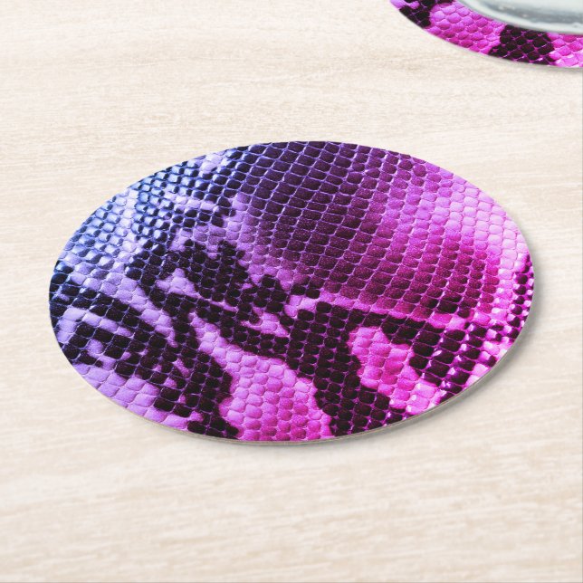 Paper Coasters-Snake Skin Round Paper Coaster (Angled)
