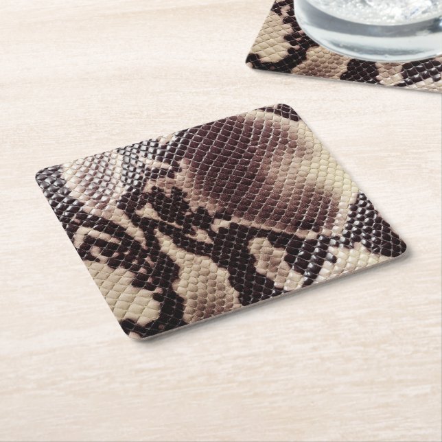 Paper Coasters-Snake Skin Square Paper Coaster (Angled)
