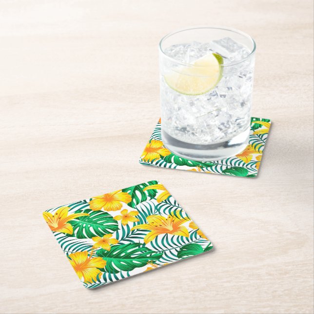 Paper Coasters Tropical Palms Print (Insitu)