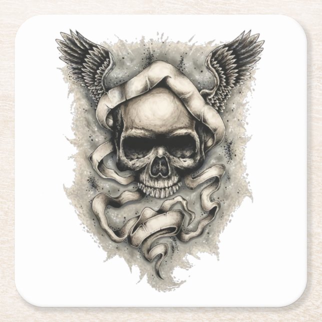 Paper Coasters with "Wings of Destiny" Art (Front)