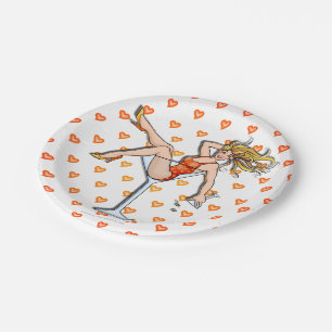 PAPER COCKTAIL PLATES - GIRL IN A MARTINI GLASS