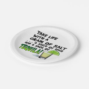 PAPER COCKTAIL PLATES - LIFE, LIME, SALT, TEQUILA!