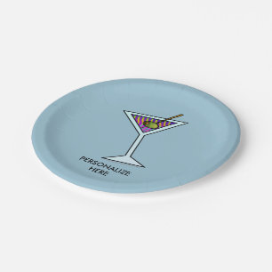 Paper Cocktail Plates - MARTINI DESIGN