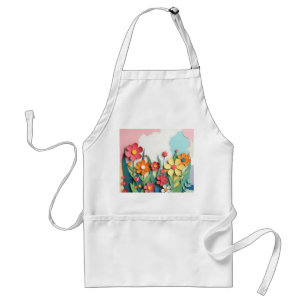 Paper Collage Flower Garden Standard Apron