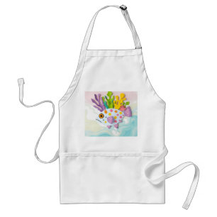Paper Collage Pufferfish Art Standard Apron
