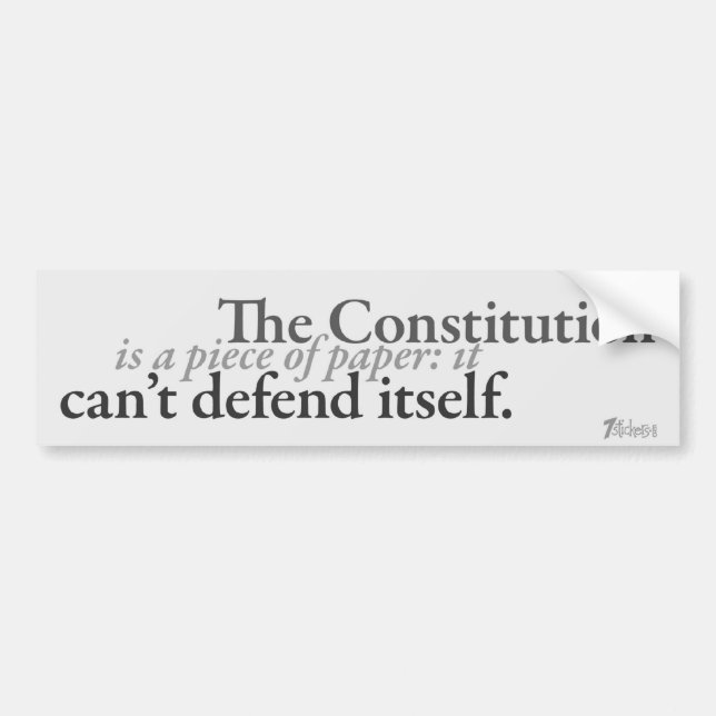 Paper Constitution Bumper Sticker (Front)