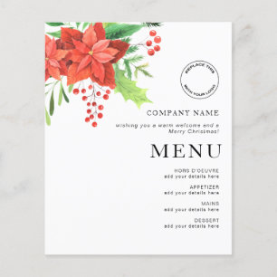 PAPER Corporate Logo Poinsettia Christmas Menu