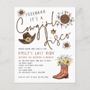 PAPER   Cowgirl Disco Bachelorette Invitation