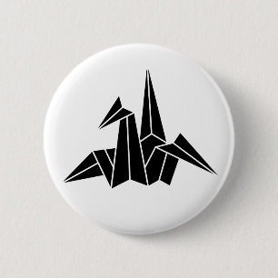 Paper Crane 6 Cm Round Badge