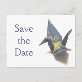 Paper Crane Announcement Postcard