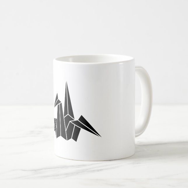 paper crane coffee mug (Front Right)