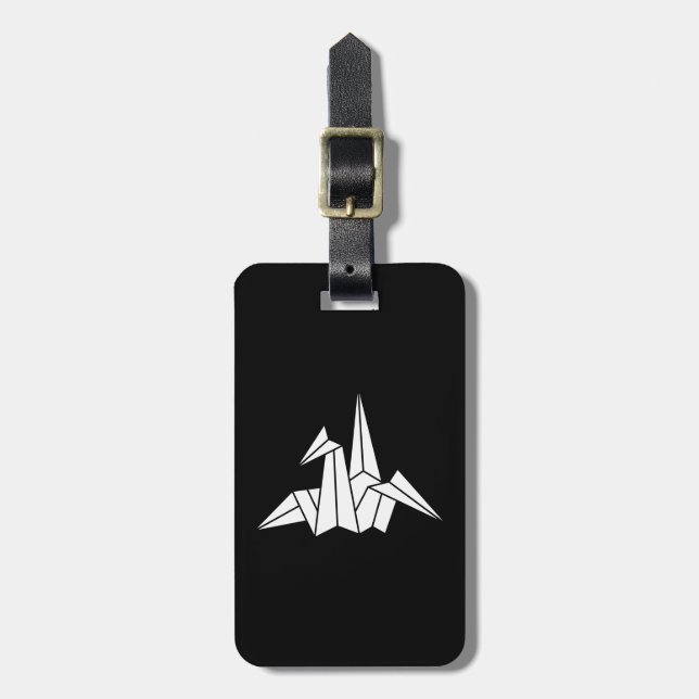 paper crane luggage tag (Front Vertical)