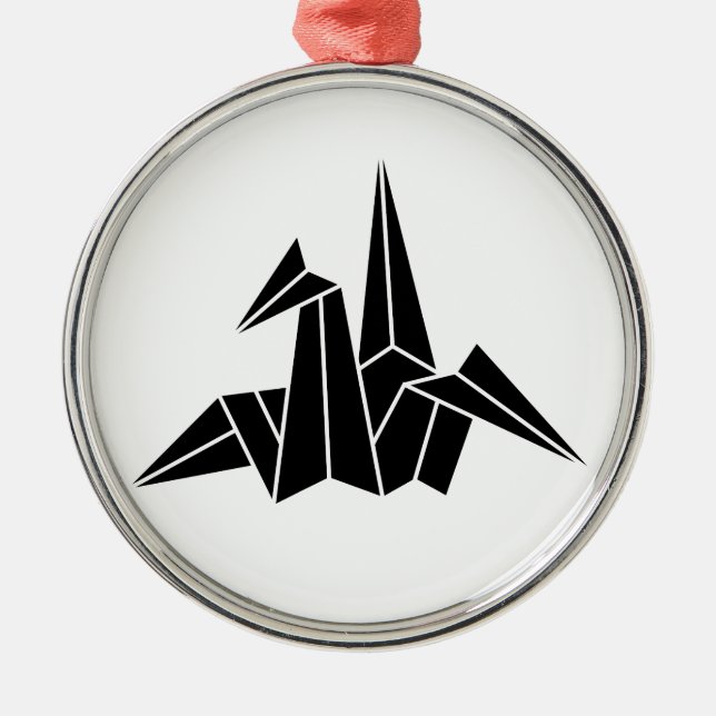 Paper Crane Metal Ornament (Front)