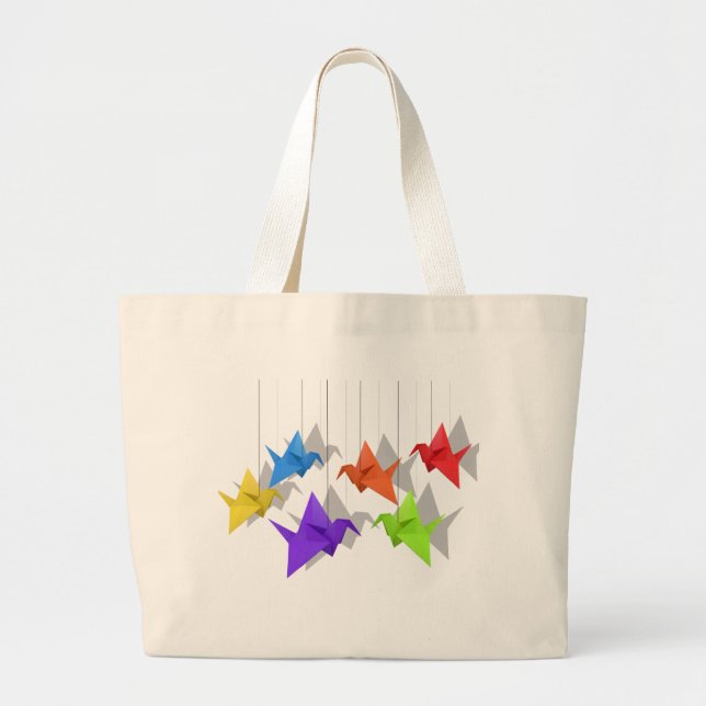 Paper cranes large tote bag (Front)