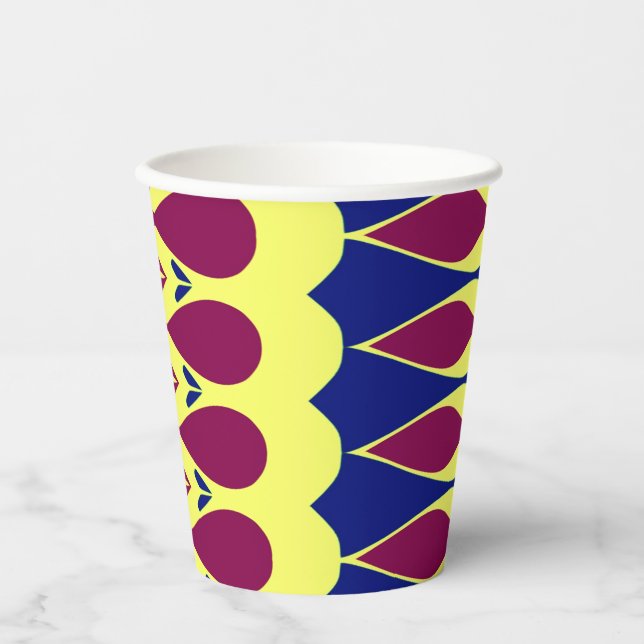 Paper cup,  A vibrant colourful classic design  Pa Cups (Front)