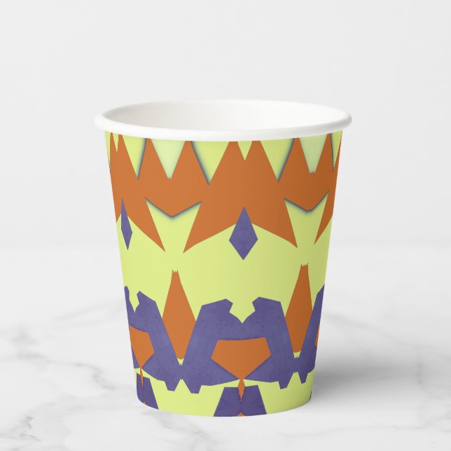 Paper cup, A vibrant colourful classic design  Pap Cups (Front)
