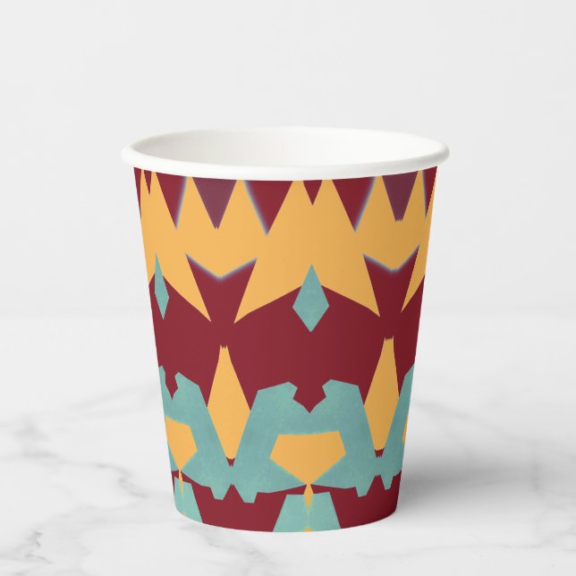 Paper cup, A vibrant colourful classic design  Pap Cups (Front)