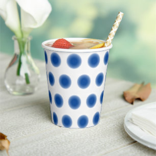 Paper cup - Blue Dots with Diffused Edges